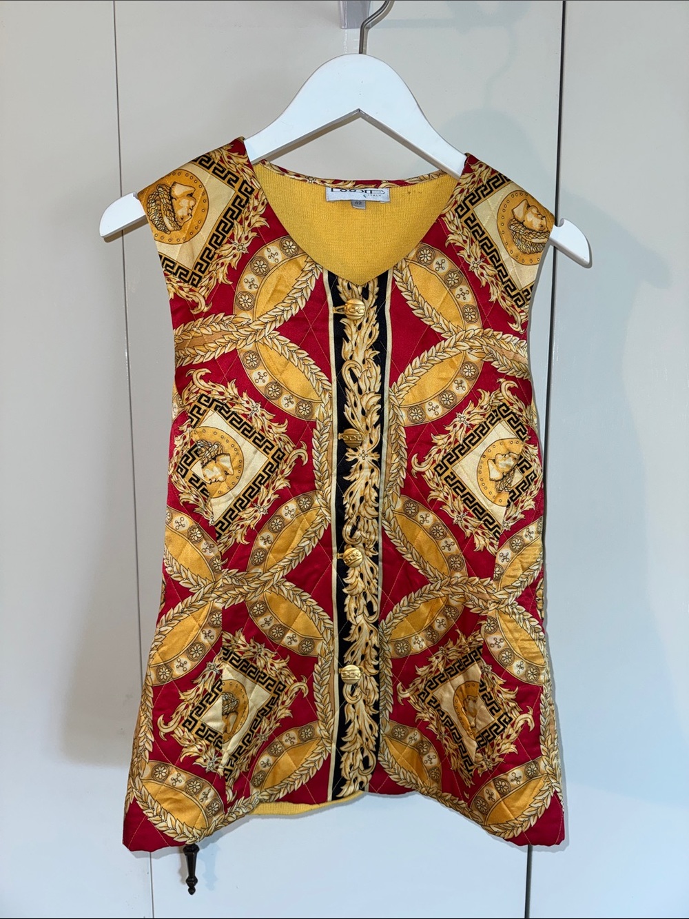 Silk & Wool Baroque Print Vest